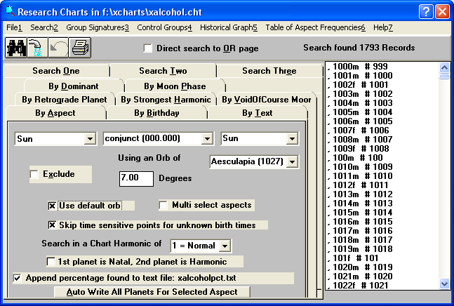 By Aspect search display