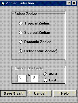 Heliocentric Zodiac choice